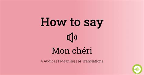 how to pronounce mon cheri.